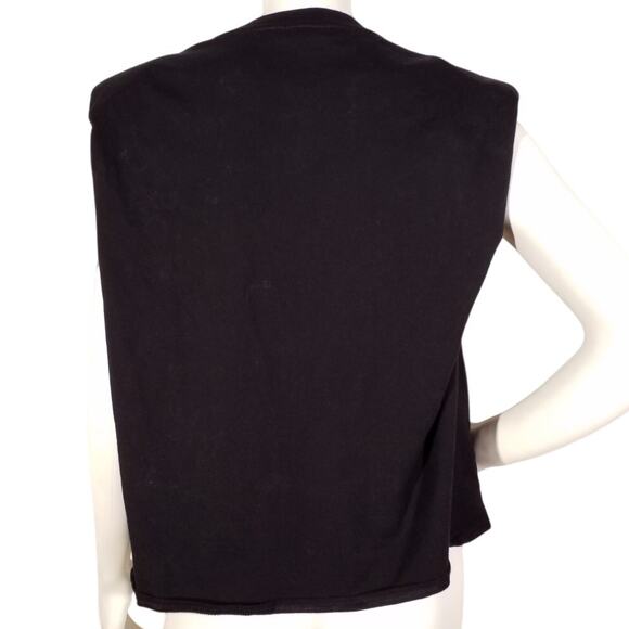 Babaton Cotton Shoulder Pad Top | Black | Size Large - Picture 2 of 5